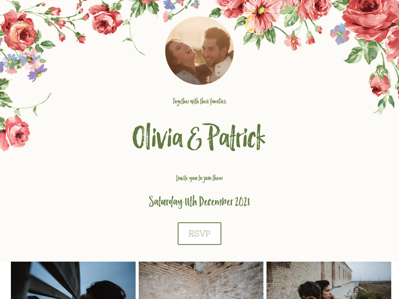 Miss Pepper wedding website design template