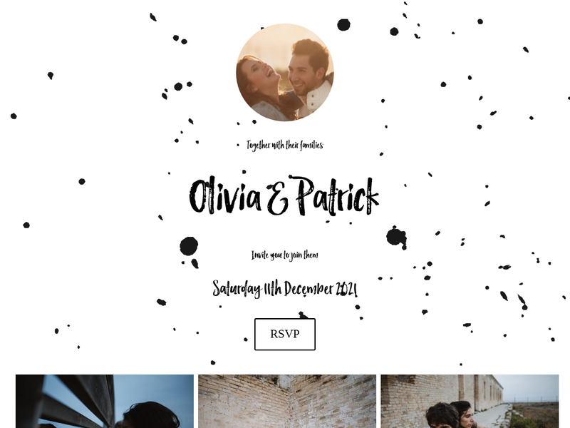 Paint Splatter wedding website design template