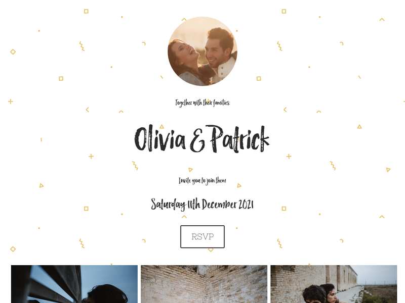 Light Jazzy Jam wedding website design template