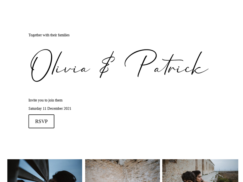 Modeste 1 wedding website design template