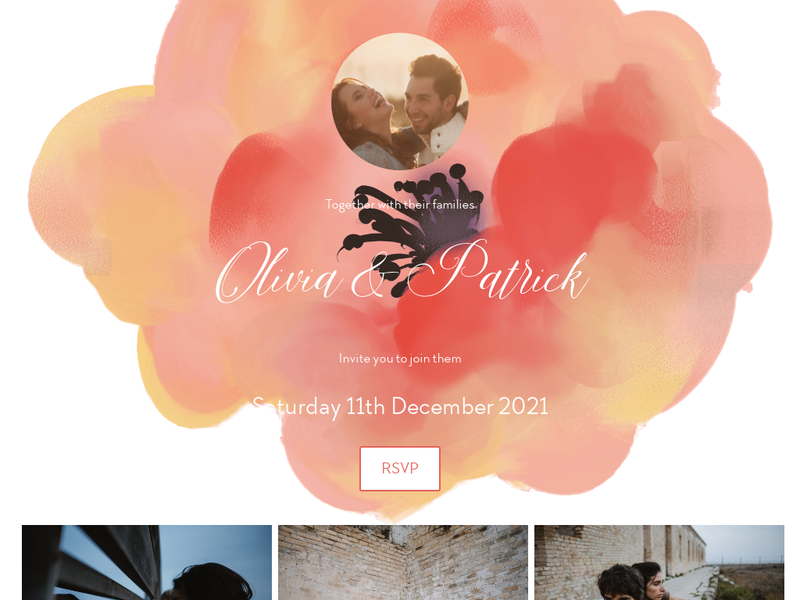 Aqua Floret wedding website design template