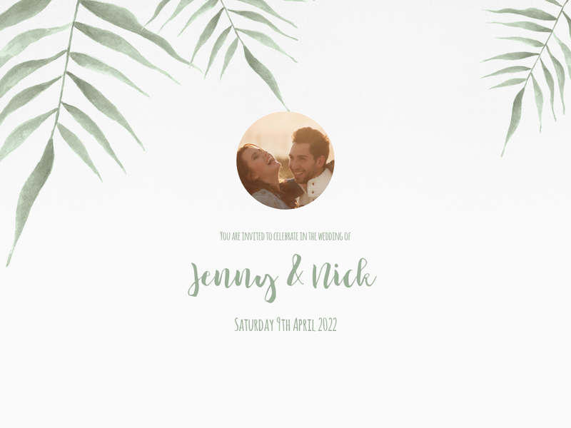 Fresh Water Foliage wedding website design template