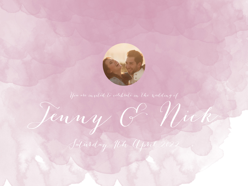 Pink Watercolour wedding website design template