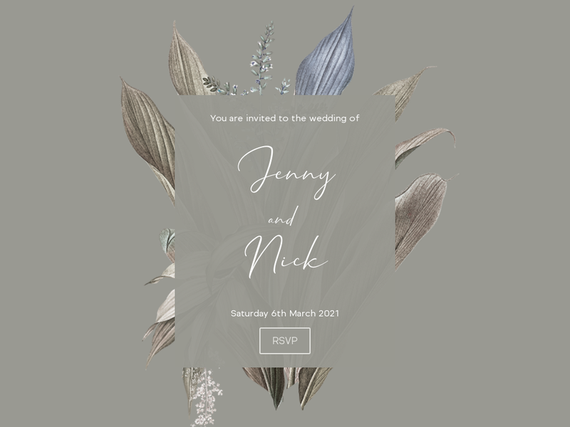 Evening Botanical wedding website design template