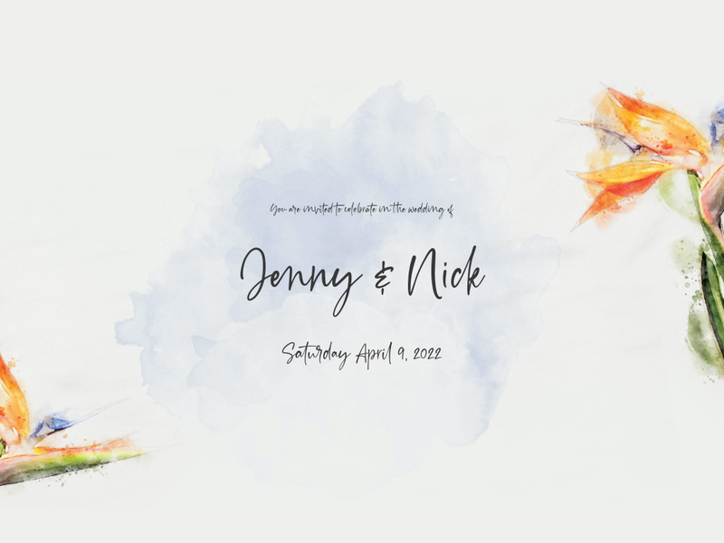 Birds of Paradise wedding website design template