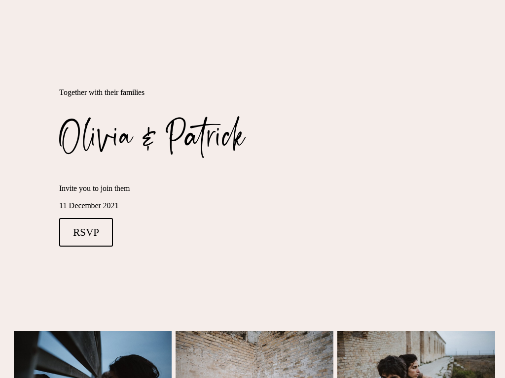 Tuscan Script wedding website design