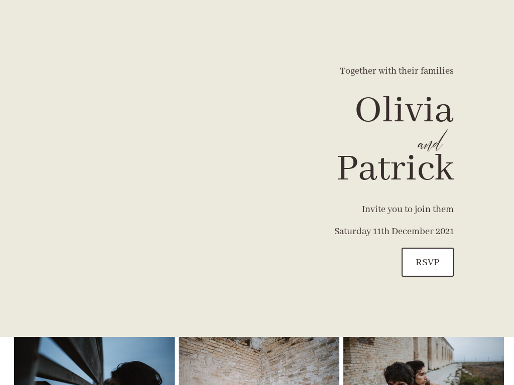 Precious Neutrals wedding website design